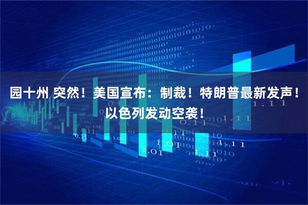 园十州 突然！美国宣布：制裁！特朗普最新发声！以色列发动空袭！